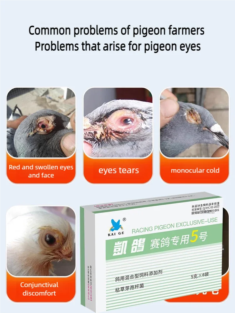 Pigeons use feed additives to improve bird Chlamydia, eyes water, breathing, sound, open breathing