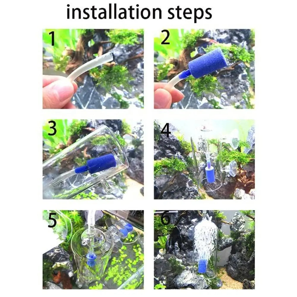Crystal Glass Fish Tank Dissolved Oxygen Device Anti-Splash Design Preventing Water Splashing Fish Tank Oxygen Aerator