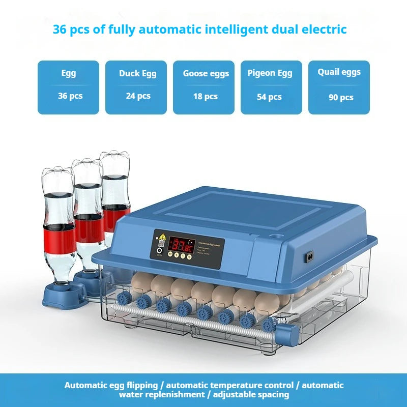 Intelligent Egg Incubator 6/9/12/15/24/36/48/56/64/98/120/128/152/176/192 Eggs for Ostrich Chicken Duck and other Birds