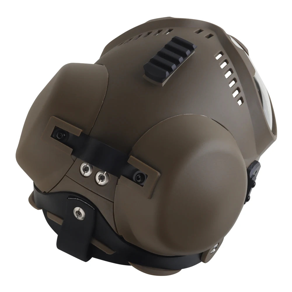 Tactical Dog Military Hunting Training K9 Helmet, Large Dog Patrol Dogs Sheepdog Pet Motorcycle Protective Helmet with Goggles