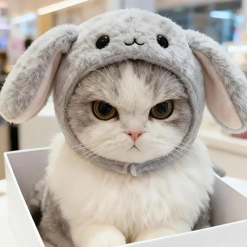 Dog and cat wolf head shape hood cute pet doll hood plush doll autumn and winter hood decoration pet supplies