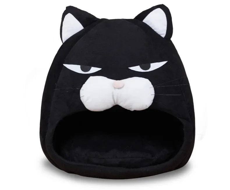 Warm Black Cat Shaped House/Bed For Cats Bed Cushion Sleeping Bag Mat Cat Accessories Pet  Bed Kennel