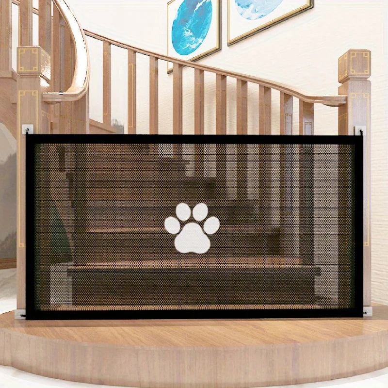 Dog Gate for Stairs Pet Gates for The House Dogs Screen Mesh Gate for Doorways Stairways With 4Pcs Hook Indoor Dog Safety Fence