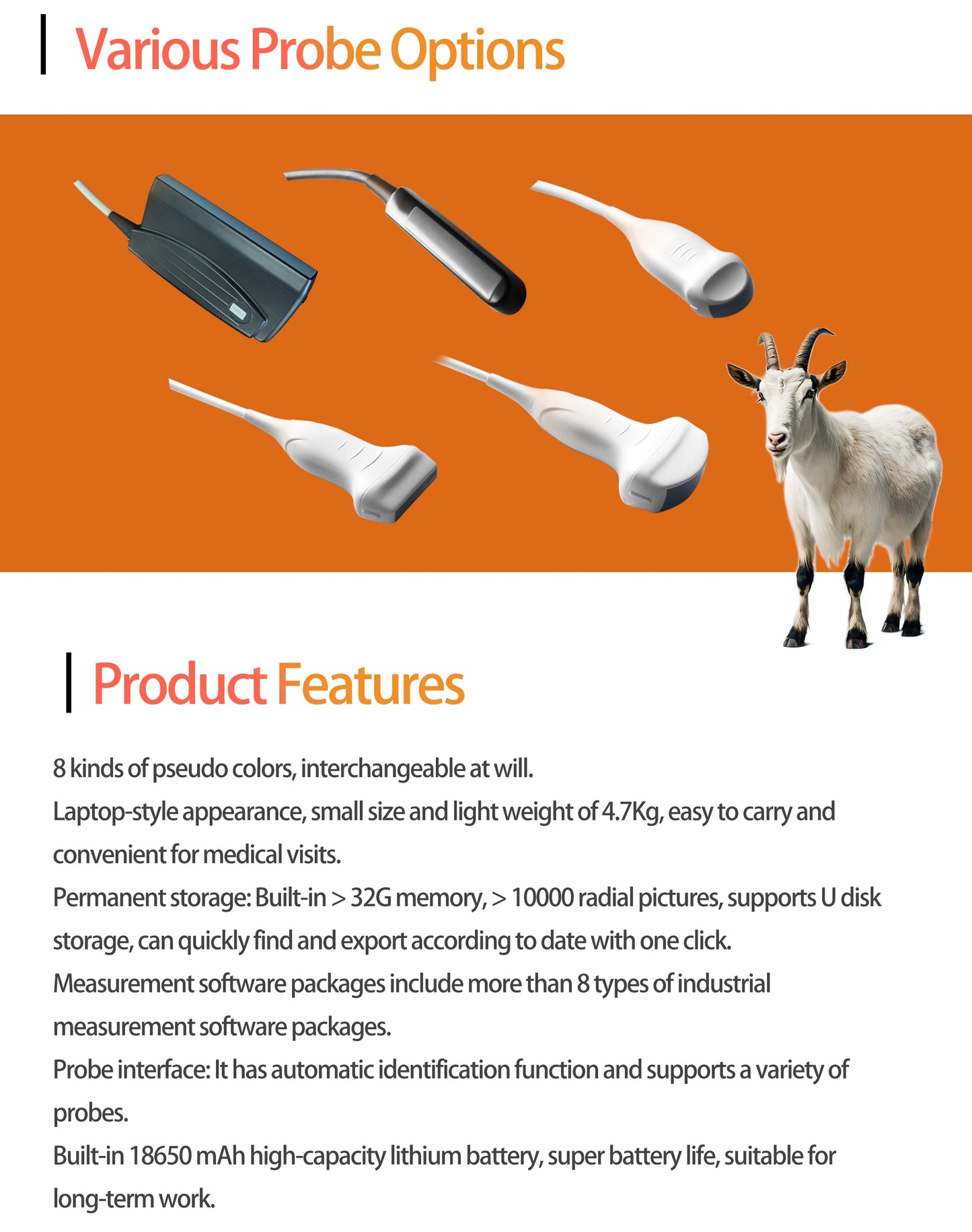 Portable Veterinary Ultrasound Scanner, Laptop Vet Pregnancy B-Ultra Machine, for Animal Farm Home Pet (B,B+B,4B,B+M,M)