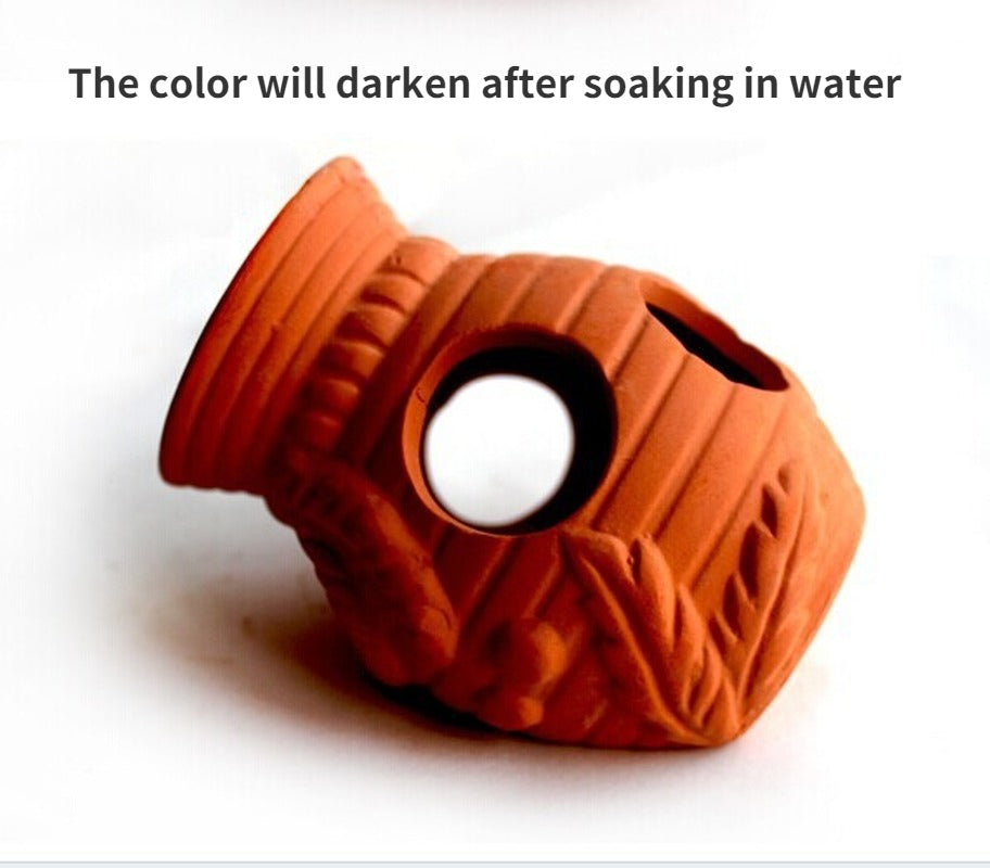 Clay Aquarium Decoration Fish Shrimp Play Hiding Cave Shelter Betta Fish Hideaway Breeding Container Fish Tank Accessories