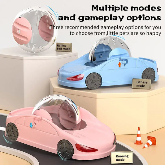 Hamster Exercise Wheel Hamster Toy Car Funny Detachable Lightweight Clear Ball