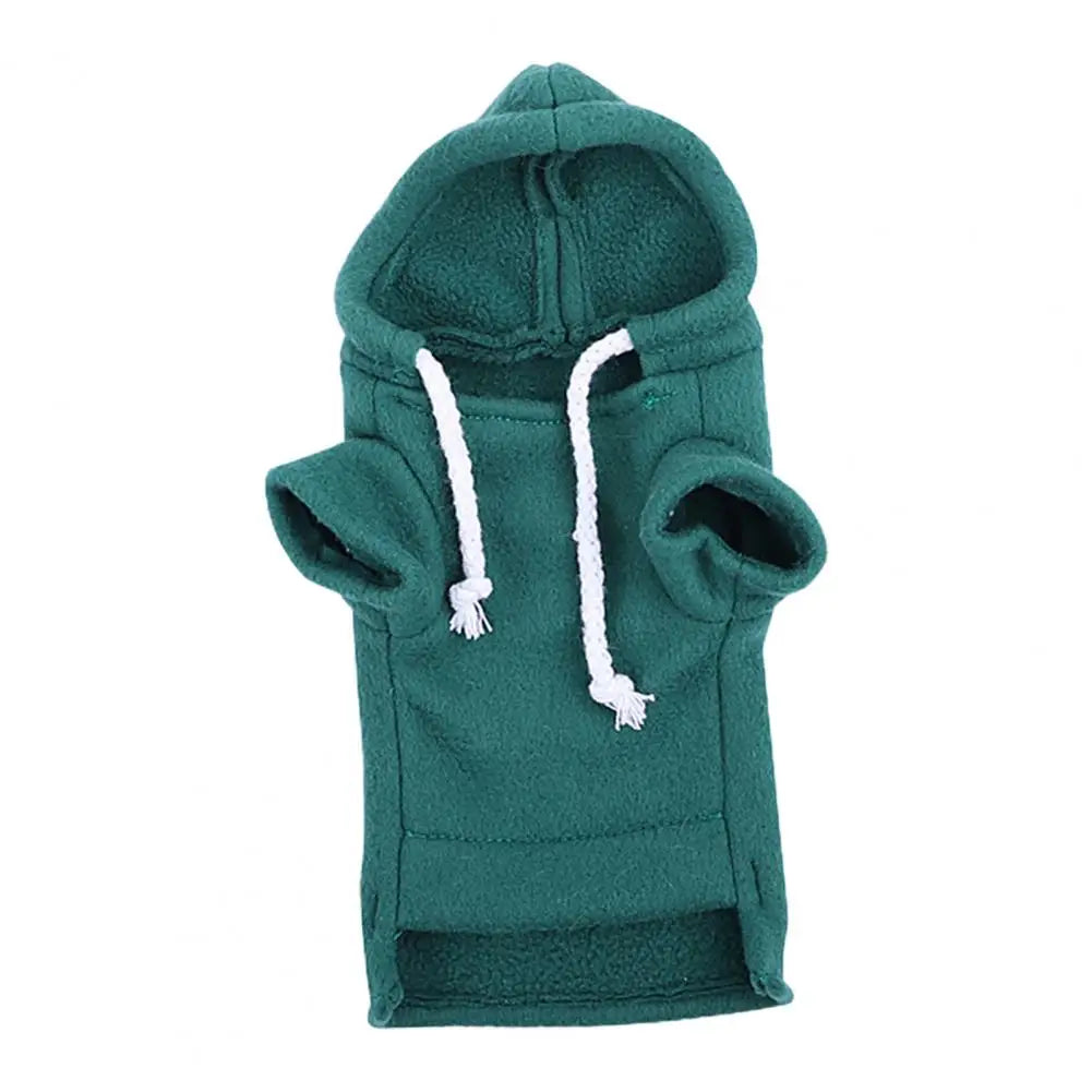 Cute Ferret Hoodie Solid Color Drawstring Hooded Sweatshirt Thick Fluffy Pet Hoodie Foreleg Elastic Hamster Guinea Pig Clothes