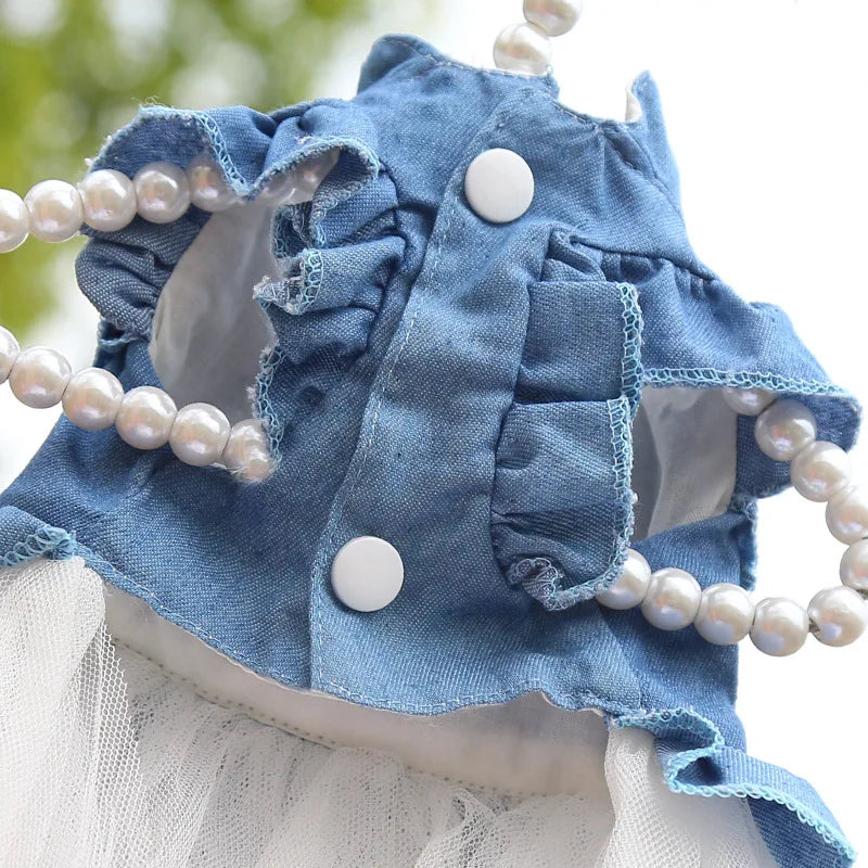 Rabbit Outing Clothes Lop-eared Dwarf Rabbit Pleated Skirt Rabbit Dress Up Accessories Small Bunny Supplies Mesh Sling Dress