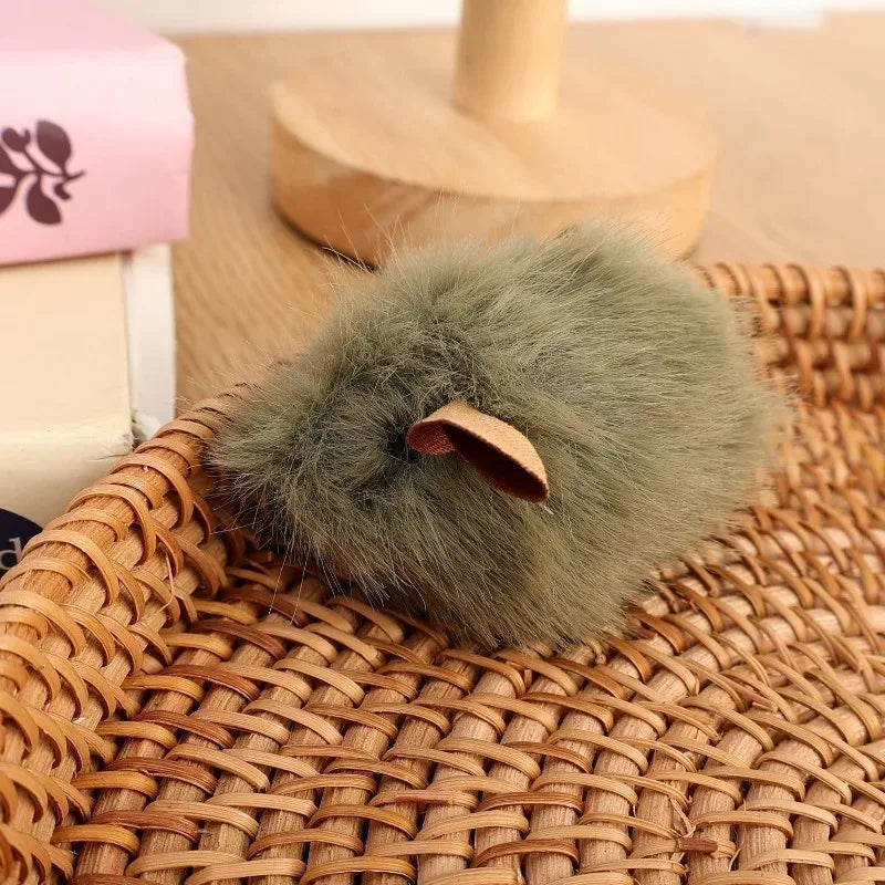Interactive Plush Mouse Cat Chew Toy Simulated Squeaking Mice Bite-resistant Kitten Toy Kitten Biting Running Rat Toy Pet Supply