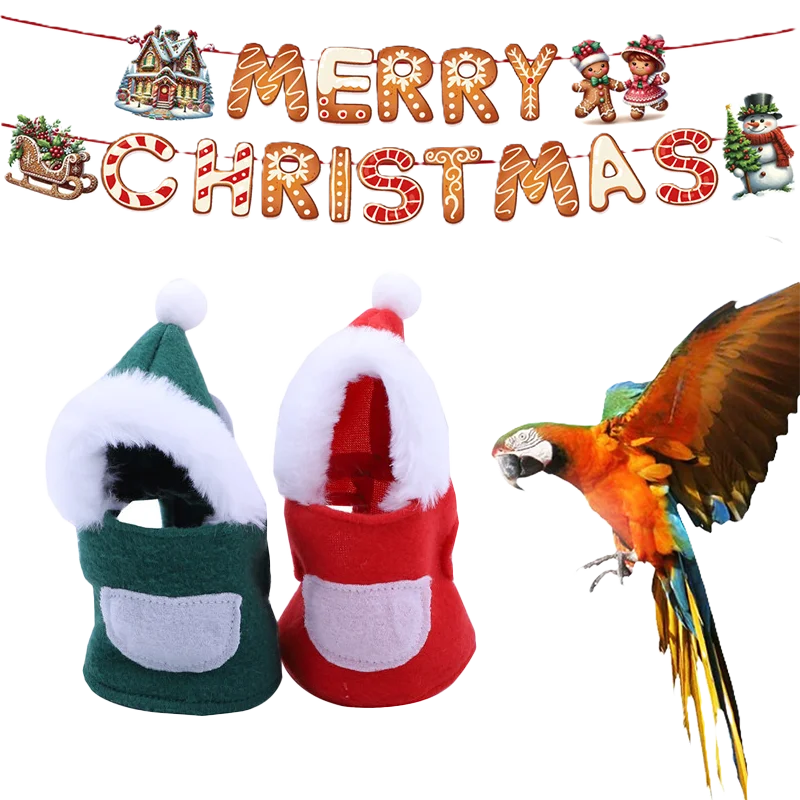 1pcs Parrot Clothes Christmas Budgerigar Cockatiel Go Out To Decorate Clothing Santa Claus Costume Style Bird Accessories