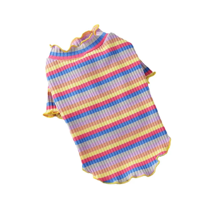 Spring Cotton Pet Cat Clothes for Cats Clothing Sweet Stripe Sphynx Cat Vest Shirt Hairless Cats