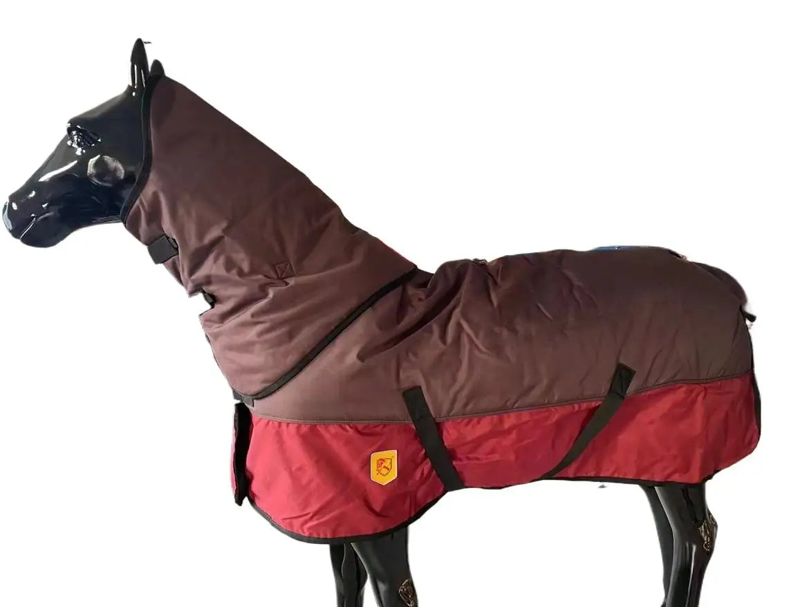 Winter New Cold And Waterproof Horse Thickened Horse Suit With Scarf, Small Foal Horse Rug