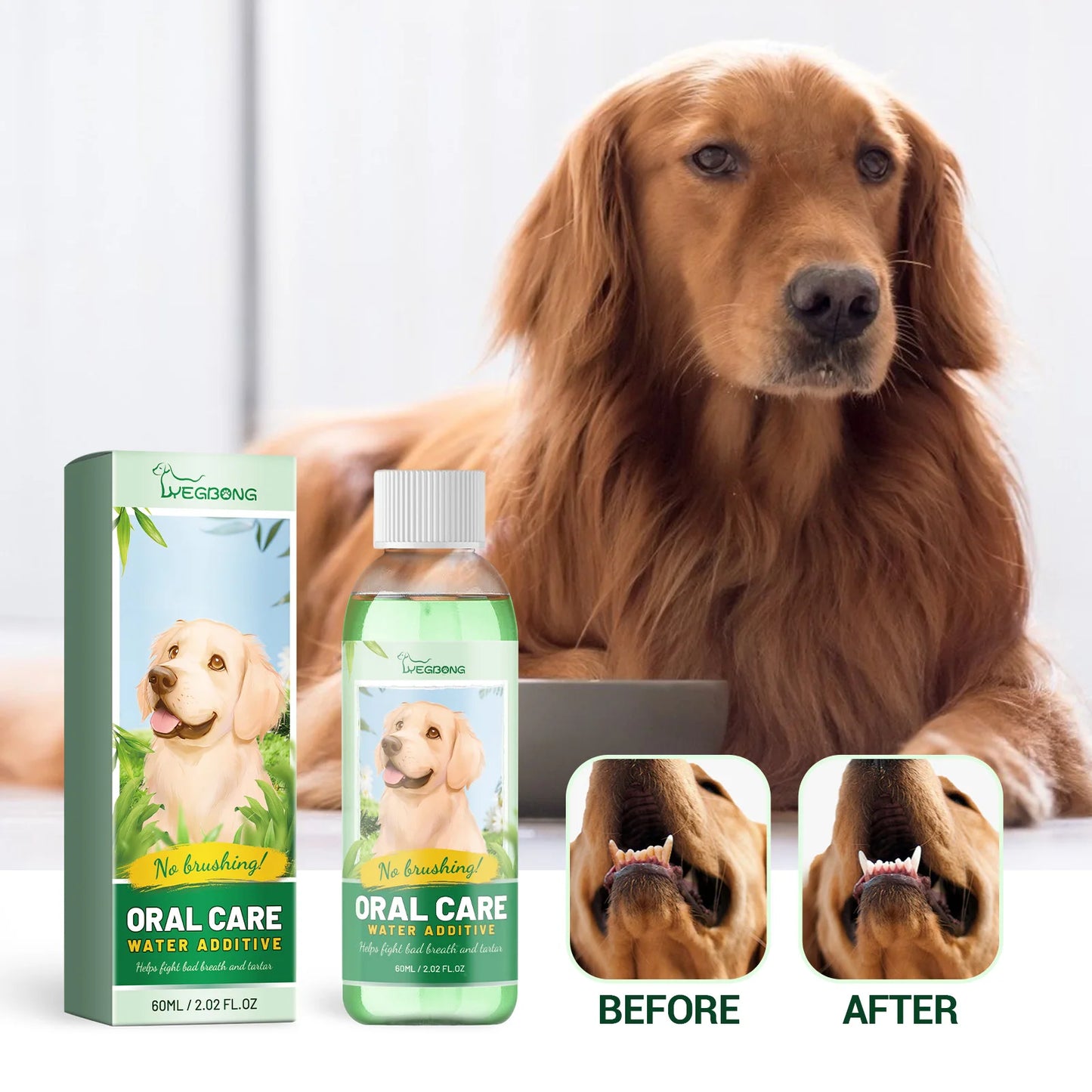 Pet Fresh Breath Cleanser Teeth Water Dog Cat Tooth Stains Mouth Cleaning Ear Canal Odor Cleaning Earwax