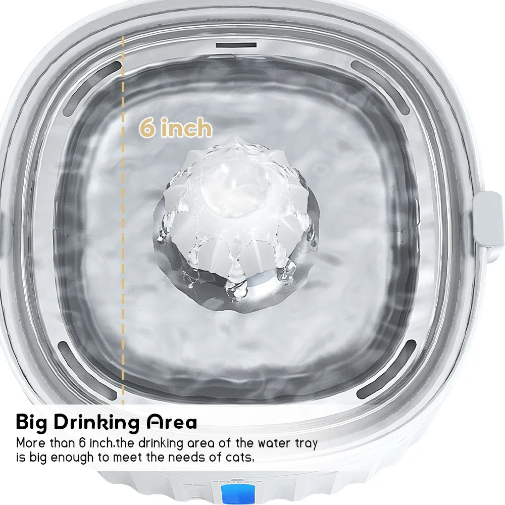 Cat Water Fountain Automatic Pet Water Dispenser for Cats Dogs with Stainless Steel Tray 6-level Filtering System fp10
