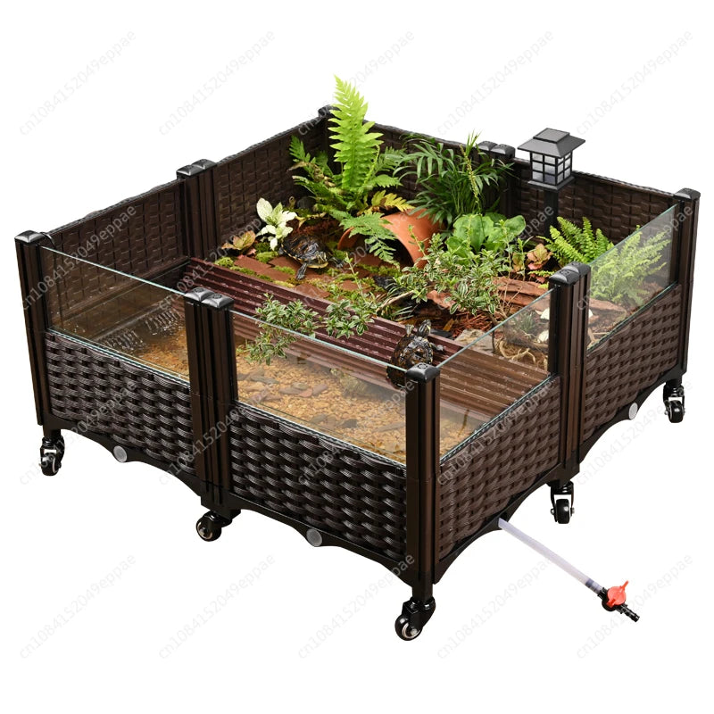Turtle special ecological landscaping breeding tank breeding box household raising yellow edge turtle large extra large amphibians