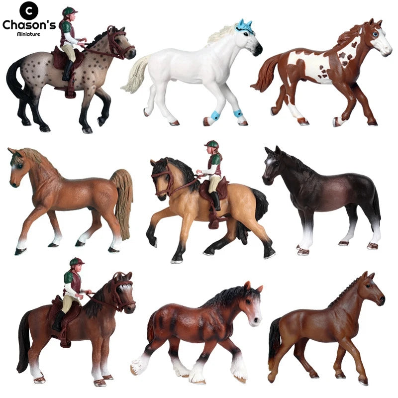 Miniature Horse Cowboy Stud Farm Stable Horseman Action Figures Animal Model Appaloosa Harvard Hannover Clydesdale Quarter Horse and more