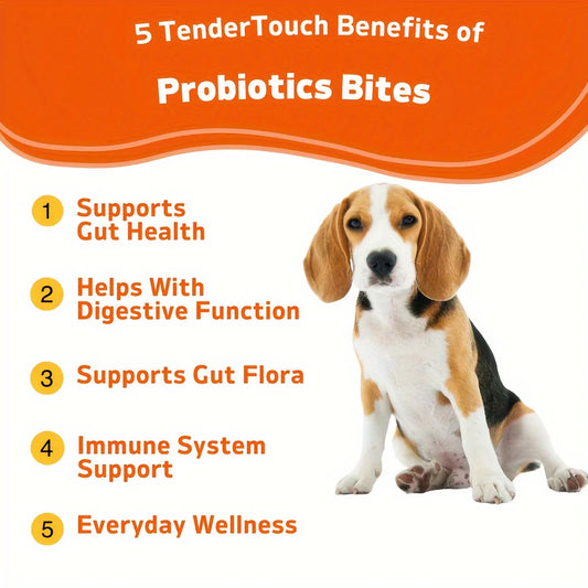 120 Chews - （1 Pack x 180g/6.35oz) 180g/6.35oz - TenderTouch Probiotics for Dogs, Dog Probiotics for Digestive Support