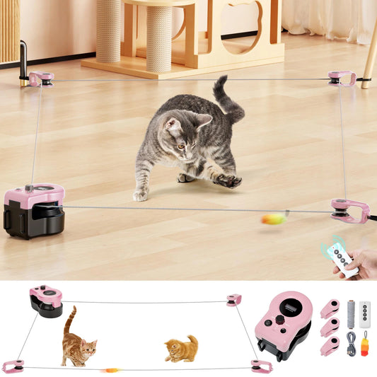 Cat Running Wheel Interactive Cat Toy, Cat Wheel Exerciser Cat Running Treadmill for Indoor Adjustable Speed Simulated Interactive