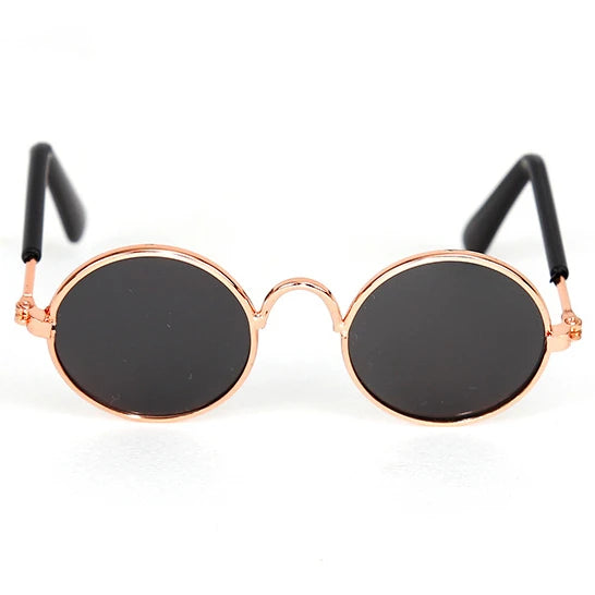 Cute Vintage Round Cat Sunglasses Pet Photos Props Reflection Eyewear Glasses for  Cats Small Dog Pet Dog Cat Accessories