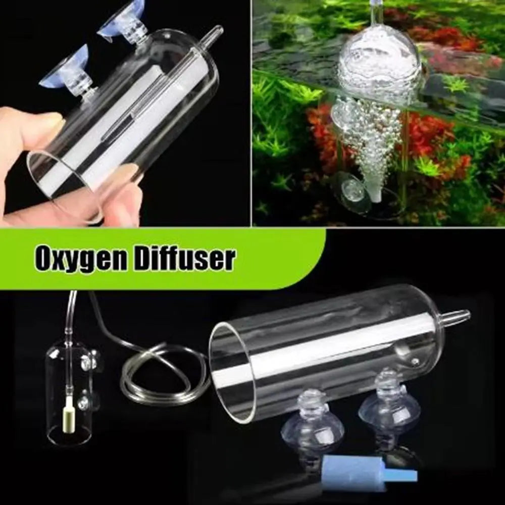 Crystal Glass Fish Tank Dissolved Oxygen Device Anti-Splash Design Preventing Water Splashing Fish Tank Oxygen Aerator