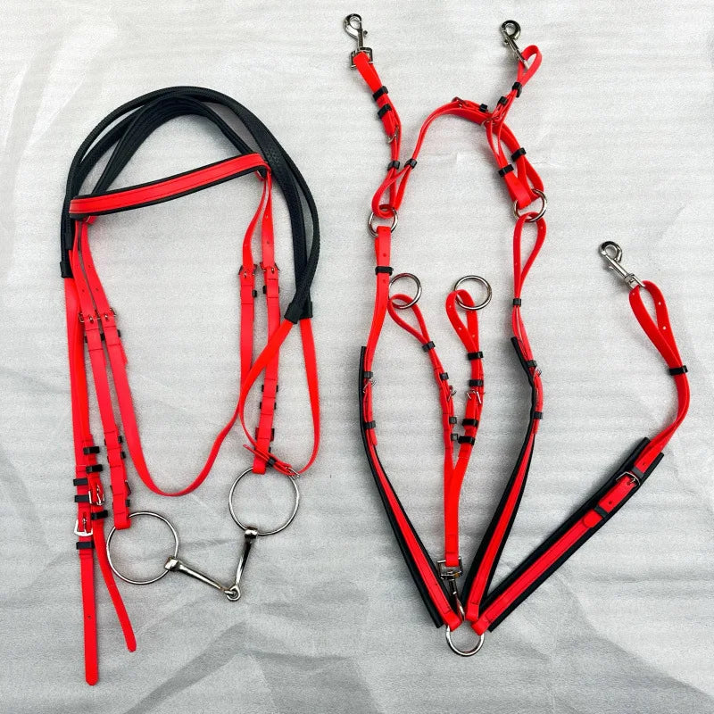 Endurance Marathon Stainless Steel Horse Bridle PVC Padded Nose Band Brow Band Reins A variety of Colors Riding Equestrian