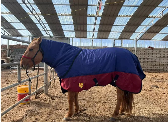 Winter New Cold And Waterproof Horse Thickened Horse Suit With Scarf, Small Foal Horse Rug
