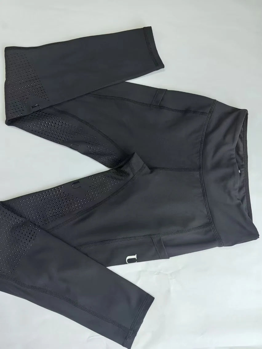 Summer children's equestrian pants high elasticity knitted children's horse riding pants full silicone