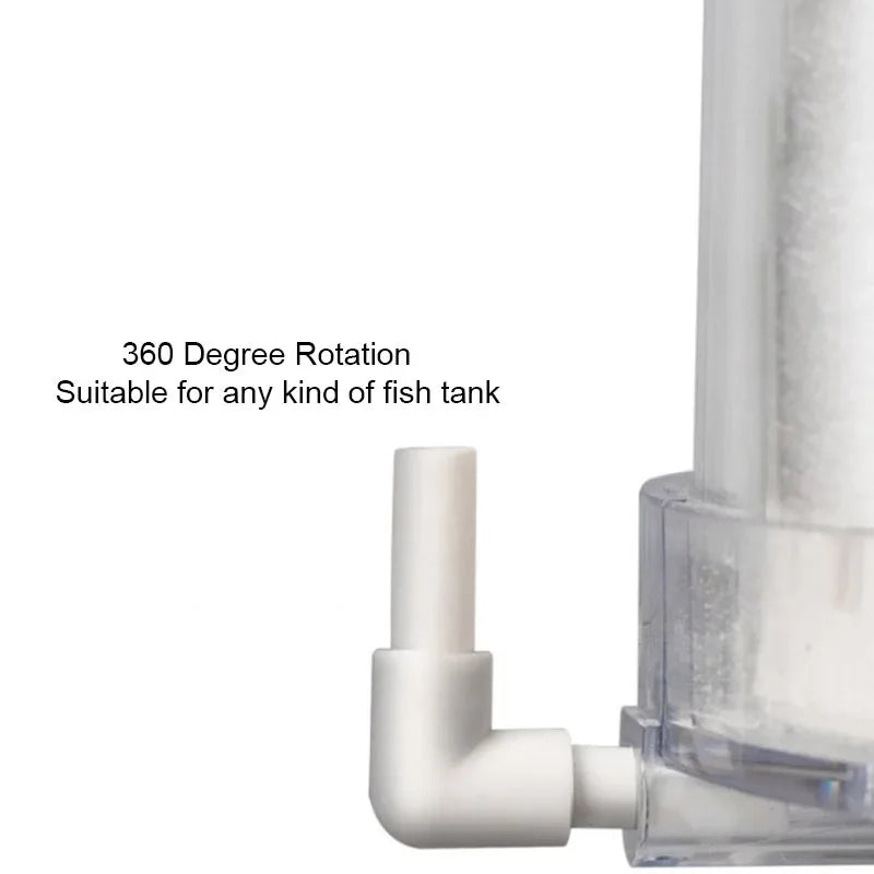 Aquarium Filter Fish Tank Fluidized Moving Bed Filter Bubble Bio Filter Media With Air Stone And Sponge Filters Transparent