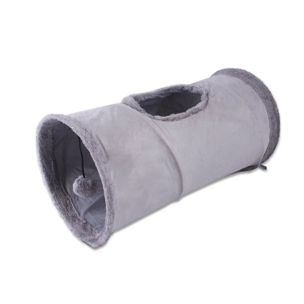 Foldable Cat Tunnel Tube Toy Collapsible Suede Fabric Play Tent Indoor cats  Indoor Training Interactive Toy Pet Supplies