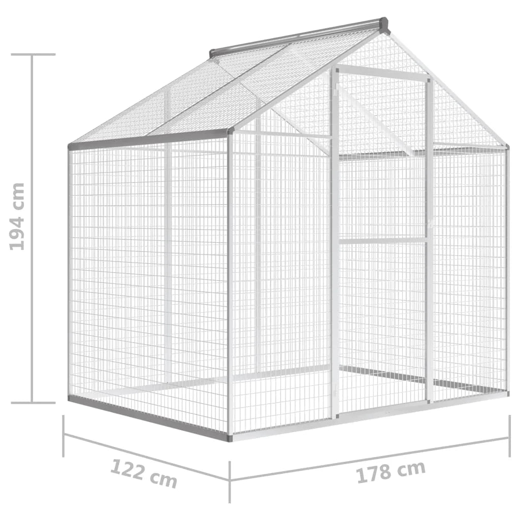 Outdoor aluminum aviary versatile bird home aluminum construction easy assembly  178x242x192 cm / 178x122x194 cm