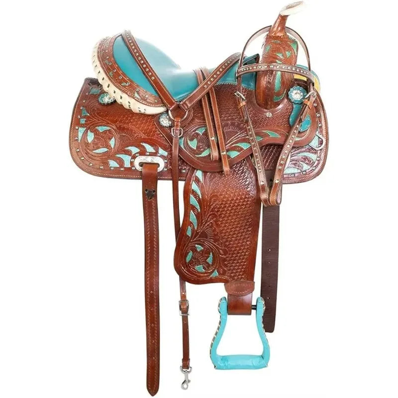 High-quality Western Leather Saddle, comfortable and suitable for long riding, hand-designed