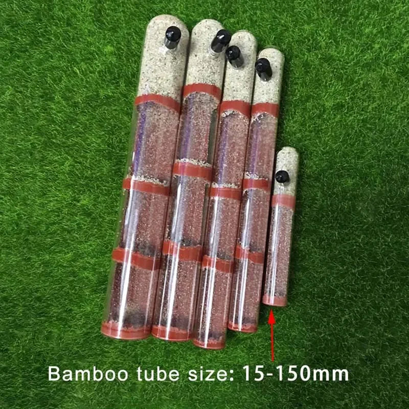 DIY Various Size Ant Farm Bamboo Tube Nest with Feeding Area Pet Anthill Workshop Queen Ant Breeding Nest Ant House Nest Bracket