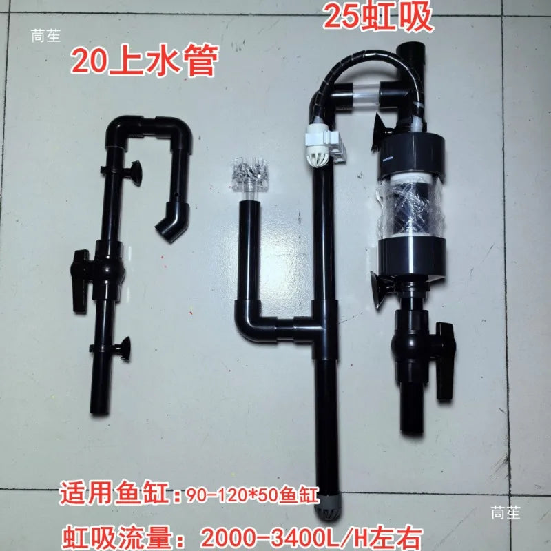 No punching, upper filter, bottom filter, siphon anti-overflow, automatic start-stop fish tank turnover box bottom filter