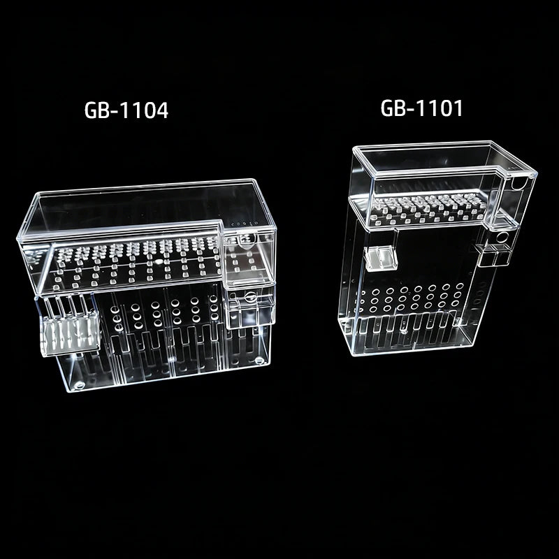 2-Tier Dry-Wet Separation Aquarium Filter Box Ultra-Quiet Wall-Mounted 3-in-1 Drip Filter Box for Small Medium Fish Turtle Tanks