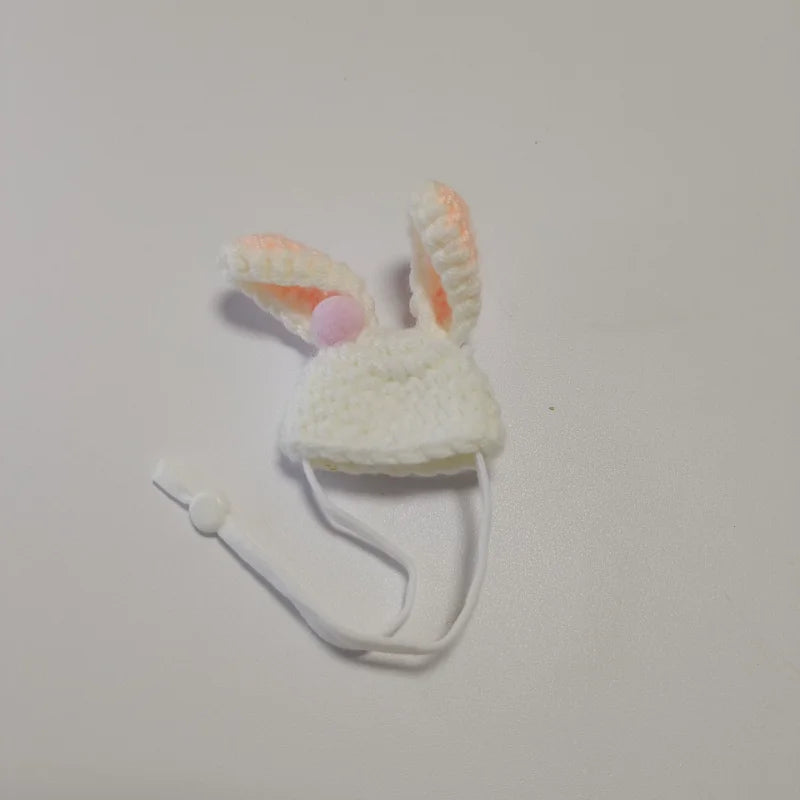 Handmade Knitted Parrot Hat Funny Frog Parrot Hat Small Animal Outfit Suit Adjustable Chin Strap Snake Hat Cute Small Pet Hat