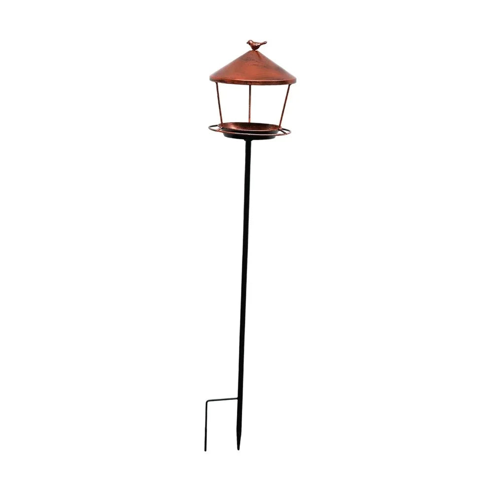 Weatherproof Standing Bird Feeder Spill Guard Large Capacity Wild Bird Feeding Station Anti-Waste Iron Birdbath Stand Courtyard