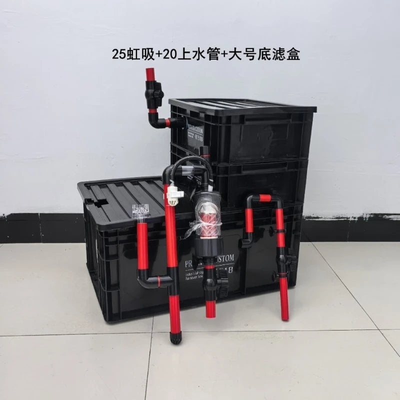 No punching, upper filter, bottom filter, siphon anti-overflow, automatic start-stop fish tank turnover box bottom filter