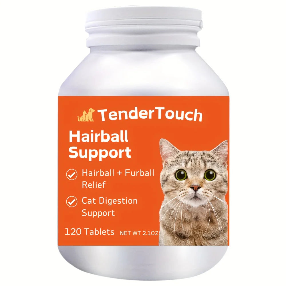 Hairball - 200 Tablets- Hairball Aid Supplement for Cats & Vitamins for Hairball Control and Digestive Support, Helps Eliminate Hairballs