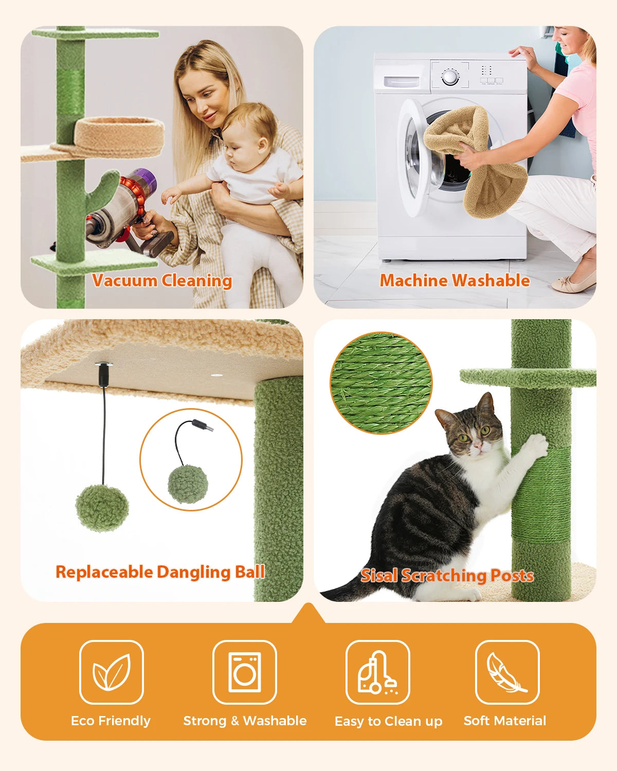 Adjustable Floor-to-Ceiling Vertical Cat Tree Tower Stable Tall Cat Climbing Tree Cat Kittens Cat Toy Suitable for Indoor Cats