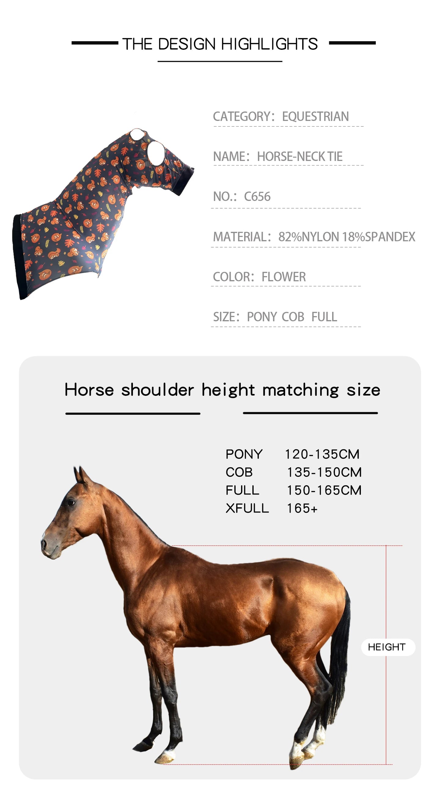 Professional Long Impact-resistant Horse Shoulder Guard Horse-Neck Tie