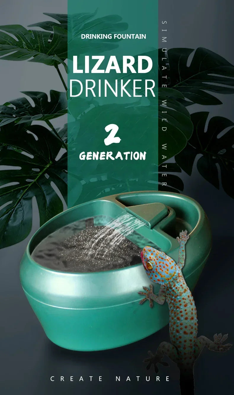Drink Fountain Water Reptiles Drinking Waterfall Automatic Feeding Water Reptile Accessories for Tortoises Horned Frogs