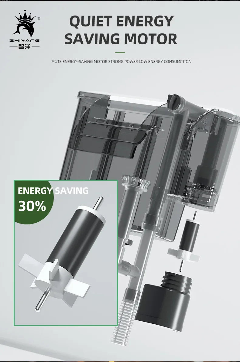 Aquarium 110V 220V Wall-mounted Filter Fish Tank Filter External Grass Tank Filter Water Flow Adjustable Suitable for 30-80CM