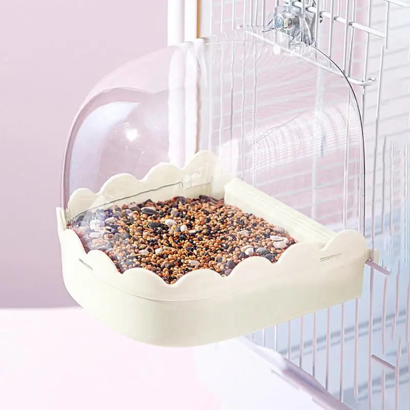 Bird Bath For Cage Spacious Parakeets Shower Bathtub Multifunction Cleaning Pet Supplies Bird Cage Accessories Clear Bathtub