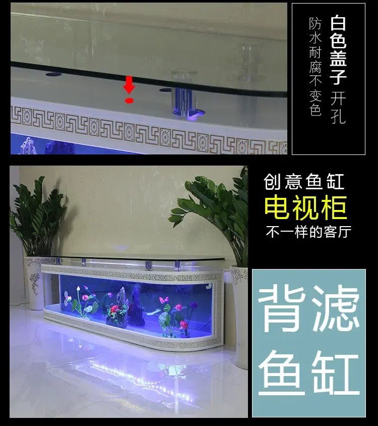 European Fish Tank Aquarium TV Cabinet Ecological Change Water Floor Type