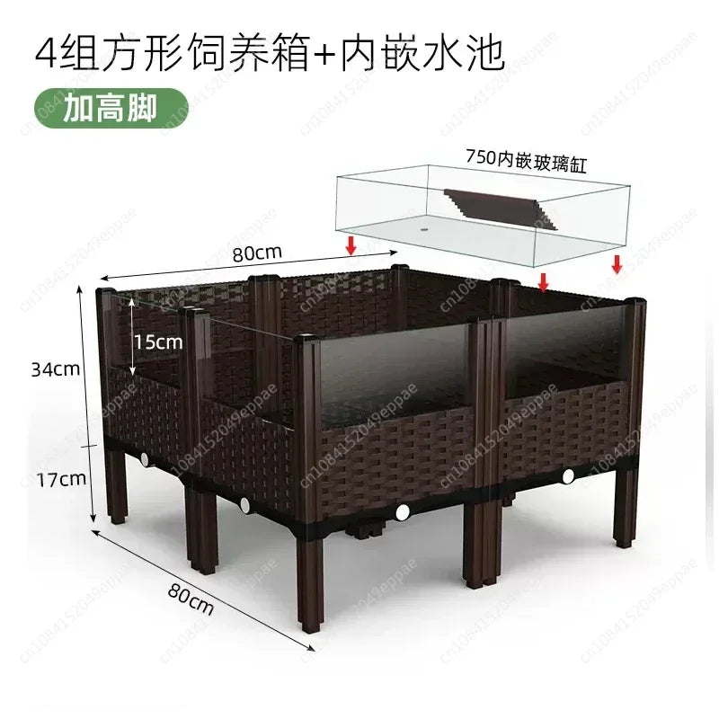 Turtle special ecological landscaping breeding tank breeding box household raising yellow edge turtle large extra large amphibians