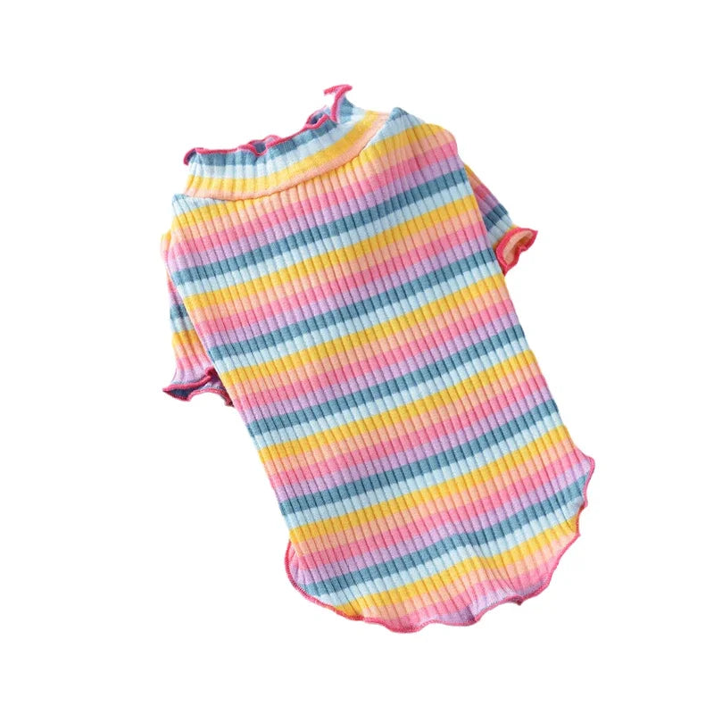 Spring Cotton Pet Cat Clothes for Cats Clothing Sweet Stripe Sphynx Cat Vest Shirt Hairless Cats