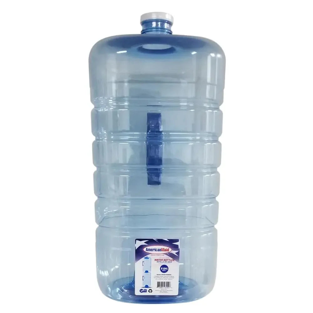 Stackable 5 Gallon Water Bottle with Easy Carry Handle BPA Free Durable Material Screw Cap 640oz Capacity Home Office School Barn