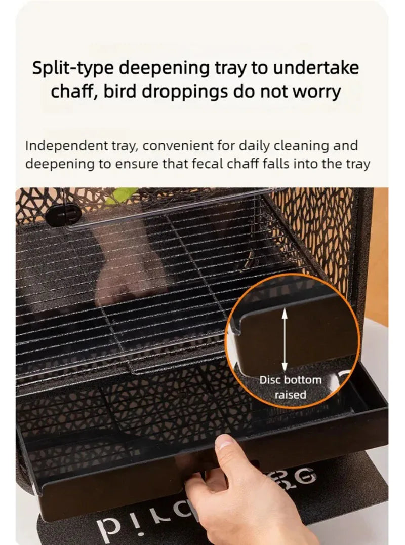 New bird cage parrot bird cage panoramic acrylic cage splash proof viewing flying cloud villa home birdcage display cage