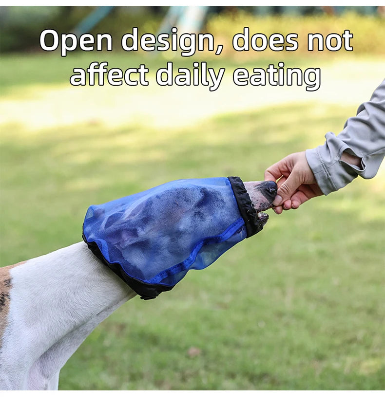 Anti-Mosquito Dog Muzzle Adjustable Breathable Bite-Resistant Pet Mask Outdoor Walking Training Comfortable Durable Safe Play