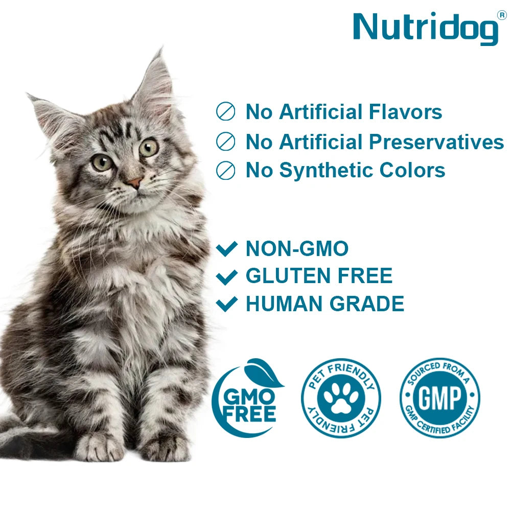 NUTRIDOG Cat Calming Chews Promotes Cats Relaxation Moods Calmer Relieve Stress Effects Maintain Emotional Balance 100 PCS/Bottle